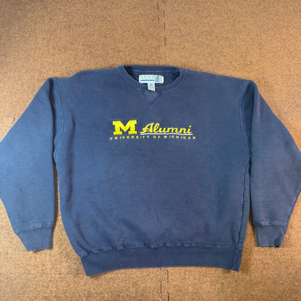 Gear For Sports University of Michigan Alumni Sweatshirt Navy Blue Mens Medium
